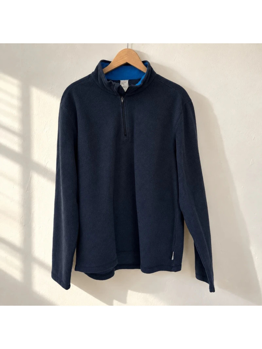 Oxylane Decathlon Men's Navy Blue Fleece Quarter Zip Pullover Size M